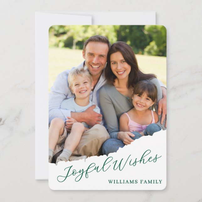 Tarjeta Festiva Navidades de fotografía modernos (Anverso)