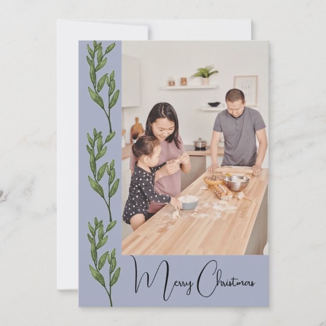 Tarjeta Festiva Navidades de fotografía modernos (Anverso)