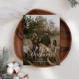 Tarjeta Festiva Navidades de fotografía modernos mínimos guión ele