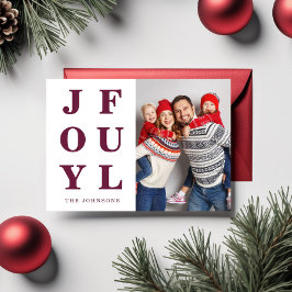 Tarjeta Festiva Navidades de fotografía modernos y alegres de Borg