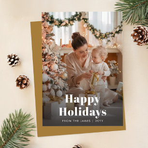 Tarjeta Festiva Navidades de fotografía modernos y elegantes