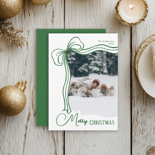 Tarjeta Festiva Navidades de fotografía modernos y elegantes de ba