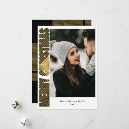 Tarjeta Festiva Navidades de fotografía modernos y elegantes de co