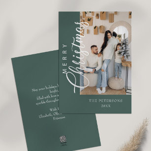 Tarjeta Festiva Navidades de fotografía modernos y elegantes salud