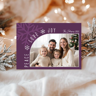 Tarjeta Festiva Navidades de fotografía modernos y modernos de plu