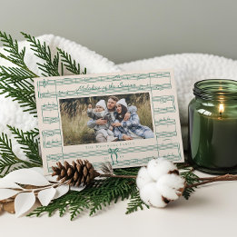 Tarjeta Festiva Navidades de fotografía musical Minimal Bow Fa La