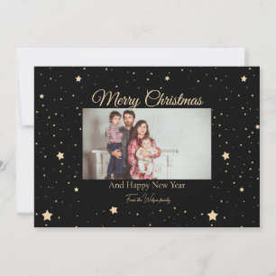 Tarjeta Festiva Navidades de fotografía nocturna Black and Gold St