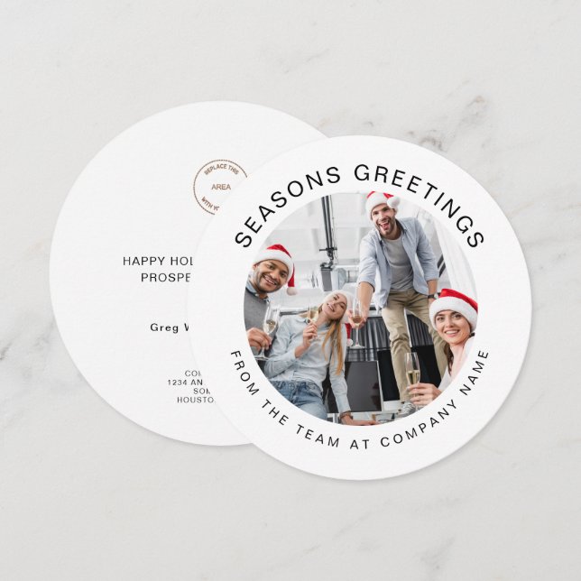 Tarjeta Festiva Navidades de fotografía Personalizado simple con l (Anverso / Reverso)