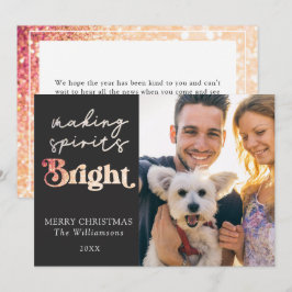 Tarjeta Festiva Navidades de fotografía Personalizados brillantes 