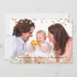 Tarjeta Festiva Navidades de fotografía personalizados con puntos