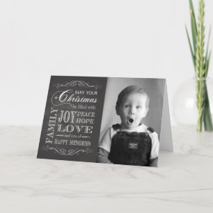 Tarjeta Festiva Navidades de fotografía personalizados de Chalkboa