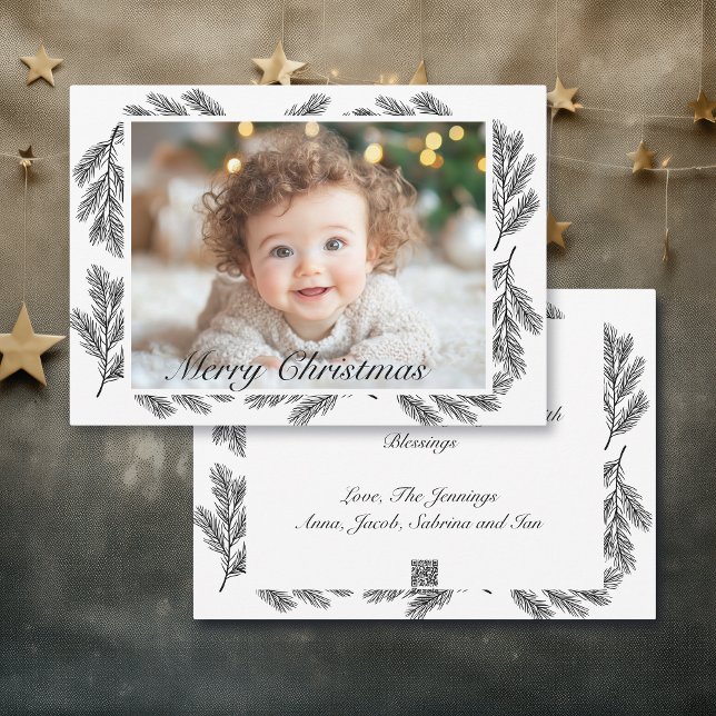 Tarjeta Festiva Navidades de fotografía personalizados de ramas de (Subido por el creador)