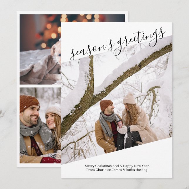 Tarjeta Festiva Navidades de fotografía personalizados de saludos  (Anverso / Reverso)