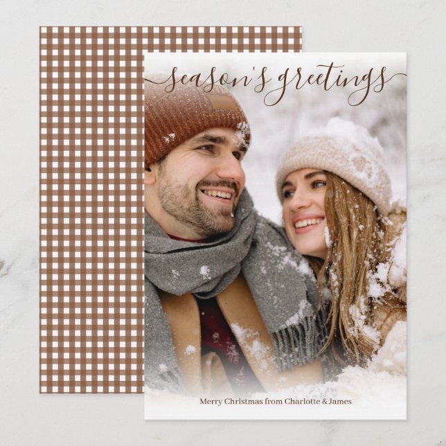 Tarjeta Festiva Navidades de fotografía personalizados de saludos  (Anverso / Reverso)