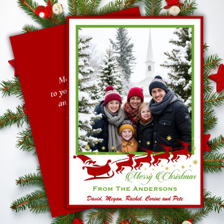 Tarjeta Festiva Navidades de fotografía Personalizados Retro Class