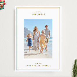 Tarjeta Festiva Navidades de fotografía por cuadro simple mínimos 