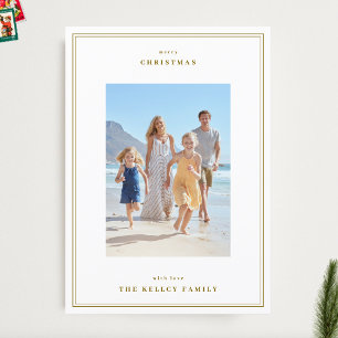Tarjeta Festiva Navidades de fotografía por cuadro simple mínimos