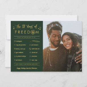 Tarjeta Festiva Navidades de fotografía por la libertad de 12 días