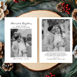 Tarjeta Festiva Navidades de fotografía recién casados y brillante