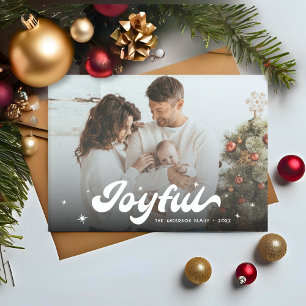Tarjeta Festiva Navidades de fotografía retro alegres con copas de