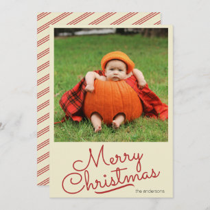 Tarjeta Festiva Navidades de fotografía retro simple