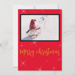 Tarjeta Festiva Navidades de fotografía rojos de oro