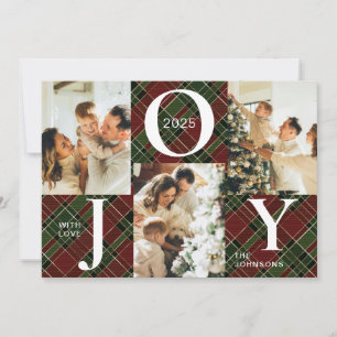 Tarjeta Festiva Navidades de fotografía rojos y verdes de la moda