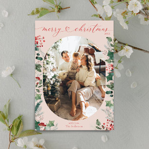 Tarjeta Festiva Navidades de fotografía Rubor de Moda moderna de c