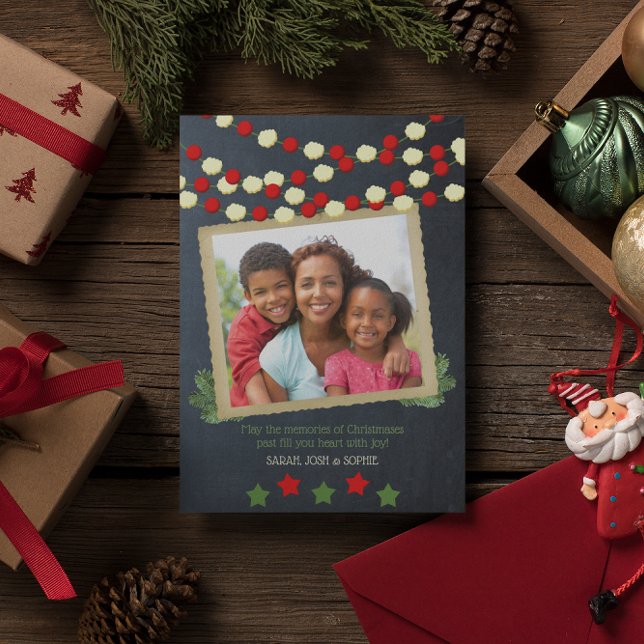 Tarjeta Festiva Navidades de fotografía rústicos de Cranberry y Po (Subido por el creador)