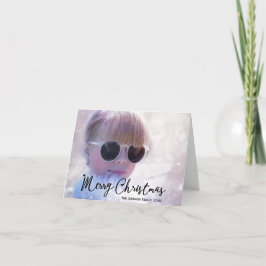 Tarjeta Festiva Navidades de fotografía saludando