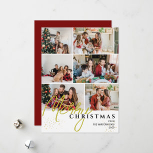 Tarjeta Festiva Navidades de fotografía Sencillo y Elegante Script