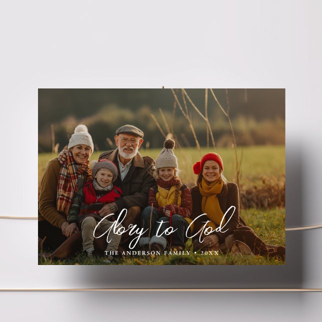 Tarjeta Festiva Navidades De Fotografía Sobrepuestos Gloria A Dios (Subido por el creador)
