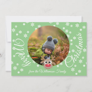 Tarjeta Festiva Navidades de fotografía Verde azulados librillos b