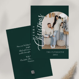 Tarjeta Festiva Navidades de fotografía verde de forma de arco sal