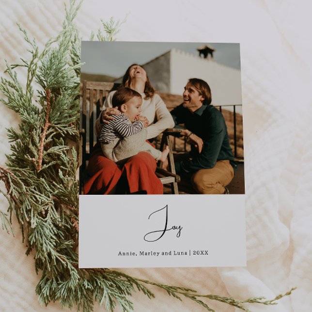 Tarjeta Festiva Navidades de fotografía vertical Boho Joy modernos (Subido por el creador)