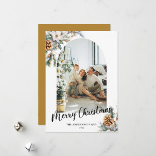 Tarjeta Festiva Navidades de fotografía y vegetación botánica de A