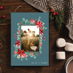 Tarjeta Festiva Navidades de fotos botánicas de Merry Bright<br><div class="desc">Esta tarjeta navideña para Navidades fotográficos botánicos de Merry y Bright es una manera maravillosa de transmitir sus deseos más cálidos durante la temporada de vacaciones. Es una carta que adopta la elegancia de la simplicidad, permitiendo que tu foto y tu mensaje brillen. La pieza central de esta tarjeta es...</div>