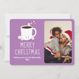 Tarjeta Festiva Navidades de fotos de chocolate caliente y diverti