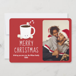 Tarjeta Festiva Navidades de fotos de chocolate caliente y diverti