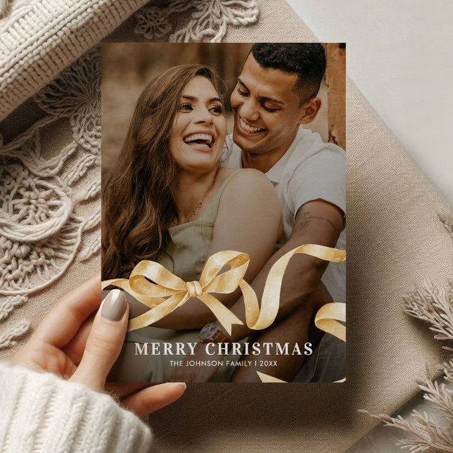 Tarjeta Festiva Navidades de fotos de cinta de oro de vaca (Subido por el creador)