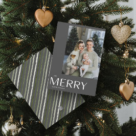 Tarjeta Festiva Navidades de fotos de color gris moderno