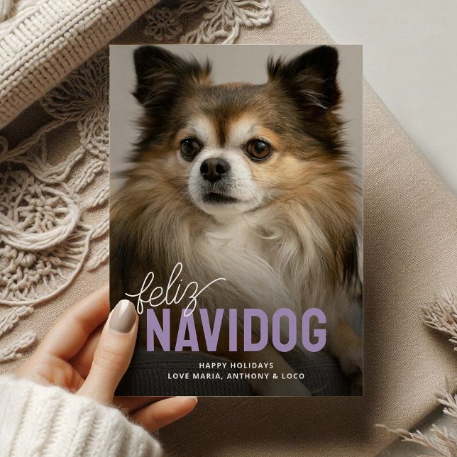 Tarjeta Festiva Navidades de fotos de Cute Feliz Navidog Mascota (Subido por el creador)