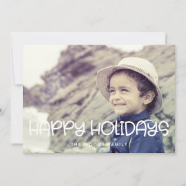 Tarjeta Festiva Navidades de fotos de Happy Holidays Cute Script