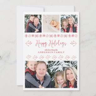 Tarjeta Festiva Navidades de fotos de la familia Happy Holidays