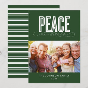TARJETA FESTIVA NAVIDADES DE FOTOS DE LA FAMILIA PEACE ON EARTH