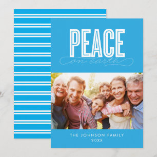 TARJETA FESTIVA NAVIDADES DE FOTOS DE LA FAMILIA PEACE ON EARTH