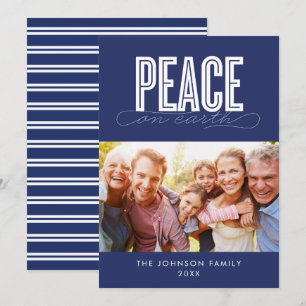 TARJETA FESTIVA NAVIDADES DE FOTOS DE LA FAMILIA PEACE ON EARTH