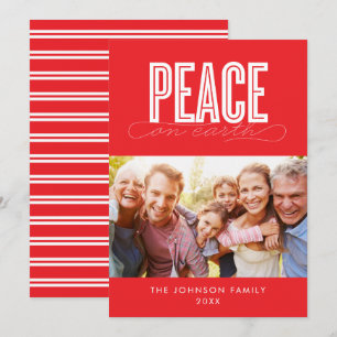 TARJETA FESTIVA NAVIDADES DE FOTOS DE LA FAMILIA PEACE ON EARTH
