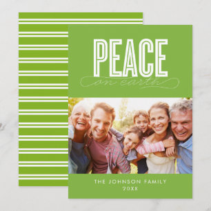 TARJETA FESTIVA NAVIDADES DE FOTOS DE LA FAMILIA PEACE ON EARTH