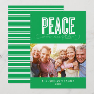 TARJETA FESTIVA NAVIDADES DE FOTOS DE LA FAMILIA PEACE ON EARTH
